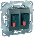 Schneider Electric Unica Top MGU5.8787.12ZD Розетка аудио (2 канала, под рамку, скрытая установка, графит)