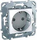 Schneider Electric Unica MGU5.036.18ZD Розетка с заземляющим контактом (16 А, под рамку, скрытая установка, белая)