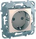 Schneider Electric Unica MGU5.036.25ZD Розетка с заземляющим контактом (16 А, под рамку, скрытая установка, бежевая)