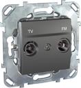 Schneider Electric Unica Top MGU5.452.12ZD Розетка телевизионная (TV+Radio, 13.5 дБ, под рамку, скрытая установка, графит)