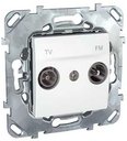 Schneider Electric Unica MGU5.453.18ZD Розетка телевизионная проходная (TV+Radio, под рамку, скрытая установка, белая)