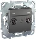 Schneider Electric Unica Top MGU5.453.12ZD Розетка телевизионная проходная (TV+Radio, под рамку, скрытая установка, графит)