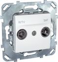 Schneider Electric Unica MGU5.455.18ZD Розетка телевизионная (TV/Radio+SAT, 17 дБ, под рамку, скрытая установка, белая)