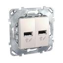 Schneider Electric Unica MGU5.928.25ZD Розетка USB (2xUSB, под рамку, скрытая установка, бежевая)