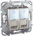 Schneider Electric Unica Top MGU5.2424.30ZD Розетка компьютерная (2xRJ45, cat.6, под рамку, скрытая установка, алюминий)