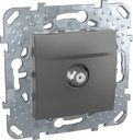 Schneider Electric Unica Top MGU5.488.12ZD Розетка телевизионная (SAT, под рамку, скрытая установка, графит)