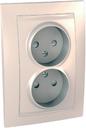 Schneider Electric Unica MGU23.063.25D Розетка двойная со шторками (16 А, в сборе, скрытая установка, бежевая)