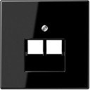 Jung LS990 LS969-2UASW Крышка розетки компьютерной (RJ45+RJ45, черная)