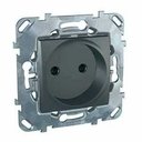 Schneider Electric Unica Top MGU5.033.12ZD Розетка со шторками (16 А, под рамку, скрытая установка, графит)
