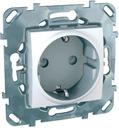 Schneider Electric Unica MGU5.037.18ZD Розетка с заземляющим контактом (16 А, под рамку, скрытая установка, шторки, белая)