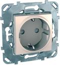 Schneider Electric Unica MGU5.037.25ZD Розетка с заземляющим контактом (16 А, под рамку, скрытая установка, шторки, бежевая)