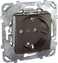 Schneider Electric Unica Top MGU5.057.12ZD Розетка с заземляющим контактом (16 А, под рамку, скрытая установка, шторки, графит)