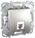 Schneider Electric Unica Top MGU5.492.30ZD Розетка телефонная (RJ11, под рамку, скрытая установка, алюминий)