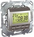Schneider Electric Unica Top MGU5.505.30ZD Терморегулятор электронный программируемый +5…+35°С (8 А, встроенный термодатчик, недельный, под рамку, скрытая установка, алюминий)
