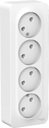 Schneider Electric Blanca BLNRA000411 Розетка четырехместная с изоляционной пластиной (16 А, в сборе, открытая установка, белая)