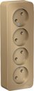 Schneider Electric Blanca BLNRA000414 Розетка четырехместная с изоляционной пластиной (16 А, в сборе, открытая установка, титан)