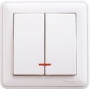 Schneider Electric W59 VS510-251-18 Выключатель двухклавишный с подсветкой (10 А, в сборе, скрытая установка, белый)