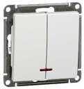 Schneider Electric W59 VS510-251-1-86 Выключатель двухклавишный с подсветкой (10 А, под рамку, скрытая установка, белый)