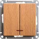 Schneider Electric W59 VS510-251-8-86 Выключатель двухклавишный с подсветкой (10 А, под рамку, скрытая установка, бук)
