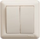 Schneider Electric W59 VS510-252-28 Выключатель двухклавишный (10 А, в сборе, скрытая установка, слоновая кость)