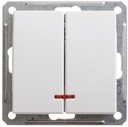 Schneider Electric W59 VS516-251-1-86 Выключатель двухклавишный с подсветкой (16 А, под рамку, скрытая установка, белый)