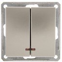 Schneider Electric W59 VS516-251-4-86 Выключатель двухклавишный с подсветкой (16 А, под рамку, скрытая установка, шампань)