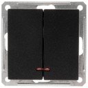 Schneider Electric W59 VS516-251-6-86 Выключатель двухклавишный с подсветкой (16 А, под рамку, скрытая установка, черный бархат)