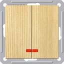 Schneider Electric W59 VS516-251-7-86 Выключатель двухклавишный с подсветкой (16 А, под рамку, скрытая установка, сосна)