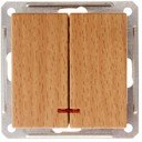 Schneider Electric W59 VS516-251-8-86 Выключатель двухклавишный с подсветкой (16 А, под рамку, скрытая установка, бук)