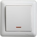 Schneider Electric W59 VS116-151-18 Выключатель одноклавишный с самовозвратом (16 А, в сборе, подсветка, скрытая установка, белый)