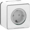 Schneider Electric Mureva S MUR39206 Розетка одинарная с заземляющим контактом (16 А, IP55, в сборе, шторки, открытая установка, белая)