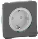 Schneider Electric Mureva S MUR36135 Розетка одинарная с заземляющим контактом (16 А, IP55, под рамку, шторки, скрытая установка, антрацит)