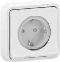 Schneider Electric Mureva S MUR39132 Розетка одинарная с заземляющим контактом (16 А, IP55, в сборе, шторки, скрытая установка, белая)
