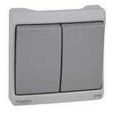 Schneider Electric Mureva ENN37022 Выключатель двухклавишный (10 А, под коробку, открытая установка, серый)