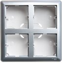 Schneider Electric W59 KP-452-58 Коробка для наружного монтажа с рамкой (4-постовая, открытой установки, матовый хром)