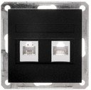 Schneider Electric W59 RSI-251TK5E-6-86 Розетка комбинированная (RJ45+RJ11, под рамку, скрытая установка, черный бархат)
