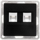 Schneider Electric W59 RSI-251KK5E-6-86 Розетка компьютерная (2xRJ45, под рамку, скрытая установка, черный бархат)