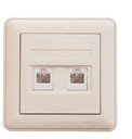 Schneider Electric W59 RSI-251TT-28 Розетка телефонная (RJ11+RJ11, в сборе, скрытая установка, слоновая кость)