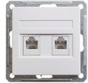 Schneider Electric W59 RSI-251TT-1-86 Розетка телефонная (RJ11+RJ11, под рамку, скрытая установка, белая)