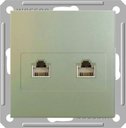 Schneider Electric W59 RSI-251TT-4-86 Розетка телефонная (RJ11+RJ11, под рамку, скрытая установка, шампань)