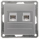 Schneider Electric W59 RSI-251TT-5-86 Розетка телефонная (RJ11+RJ11, под рамку, скрытая установка, матовый хром)