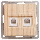 Schneider Electric W59 RSI-251TT-7-86 Розетка телефонная (RJ11+RJ11, под рамку, скрытая установка, сосна)