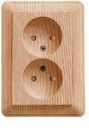 Schneider Electric W59 RS16-254-78 Розетка двойная со шторками (16 А, в сборе, скрытая установка, сосна)