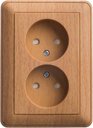 Schneider Electric W59 RS16-254-88 Розетка двойная со шторками (16 А, в сборе, скрытая установка, бук)