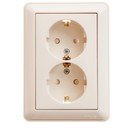 Schneider Electric W59 RS16-255-28 Розетка двойная с заземляющим контактом (16 А, в сборе, шторки, скрытая установка, слоновая кость)