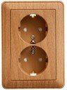 Schneider Electric W59 RS16-255-88 Розетка двойная с заземляющим контактом (16 А, в сборе, шторки, скрытая установка, бук)