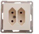 Schneider Electric W59 RS6-253-2-86 Розетка двойная под плоские вилки (6 А, под рамку, скрытая установка, слоновая кость)