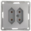 Schneider Electric W59 RS6-253-5-86 Розетка двойная под плоские вилки (6 А, под рамку, скрытая установка, матовый хром)