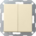 Gira System55 012501 Выключатель двухклавишный (10 А, под рамку, скрытая установка, кремовый глянцевый)