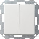 Gira System55 012527 Выключатель двухклавишный (10 А, под рамку, скрытая установка, белый матовый)